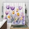 1 Piece Of Exquisite Tulip Watercolor Shower Curtain - Impressionist Fantasy Style, Polyester Fabric, Machine Washable