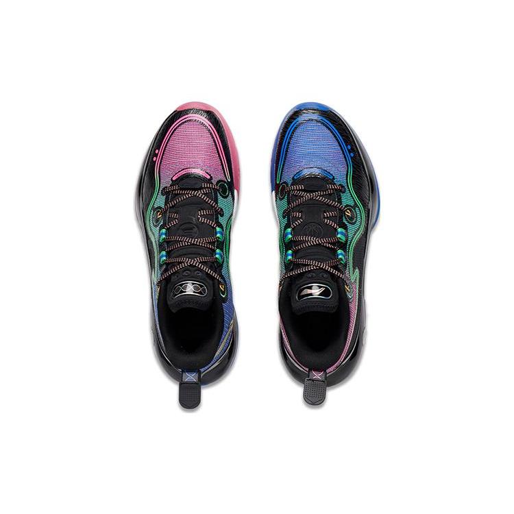 Li Ning Yushuai Evolution Low Текстиль, ТПУ Устойчивый к истиранию Дышащий Низкие Баскетбольные кроссовки Мужские Черный Розовый Синий ABAS161-4