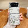 Luxury Daisies Rose Flower Case For Samsung Galaxy Z Flip 6 Hard PC Folding Cover For Samsung Z Flip 5 4 3 Flip5 Flip6 Flip4
