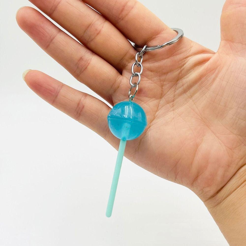 3D Food Lollipop Keychain Jelly-colored Candy Key Rings Lovely Simulation Lollipop Jewelry Gifts