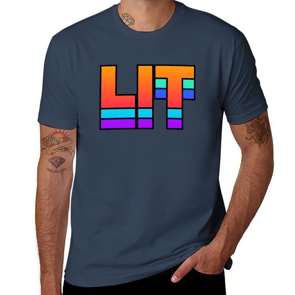 LIT EDM Rave Design TShirt Casual Loose Fit Short Sleeve TShirt