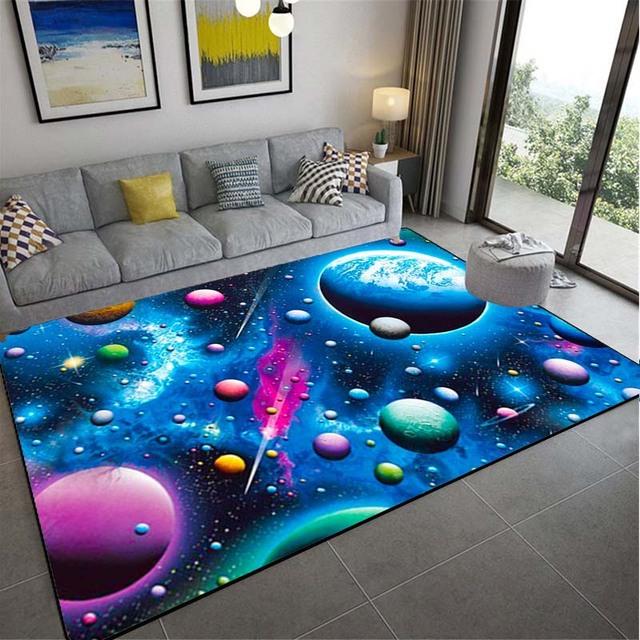 Space Planet Rug Starry Sky Carpet In The Living Room Rug Illusion Rug Home Decor Bedroom Mat Children Carpet Area Rug