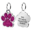 Bling Dog ID Tag Personalized Gorgeous Dog Tags for Small Medium Dog Footprint Custom Pet Name Tag Plate Collar Accessories