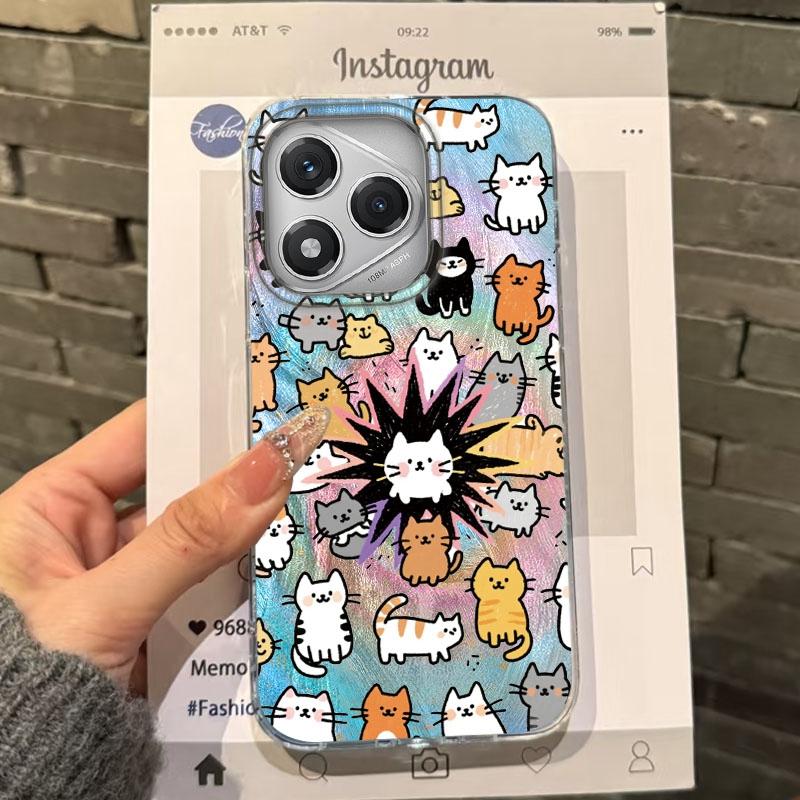 Gradient Rainbow Cat Cartoon Girls Case For Honor 400 Pro X9c Magic7 Magic6 200 Lite Smart X9a X8a X8b X8c X7c X6c Fundas Cover