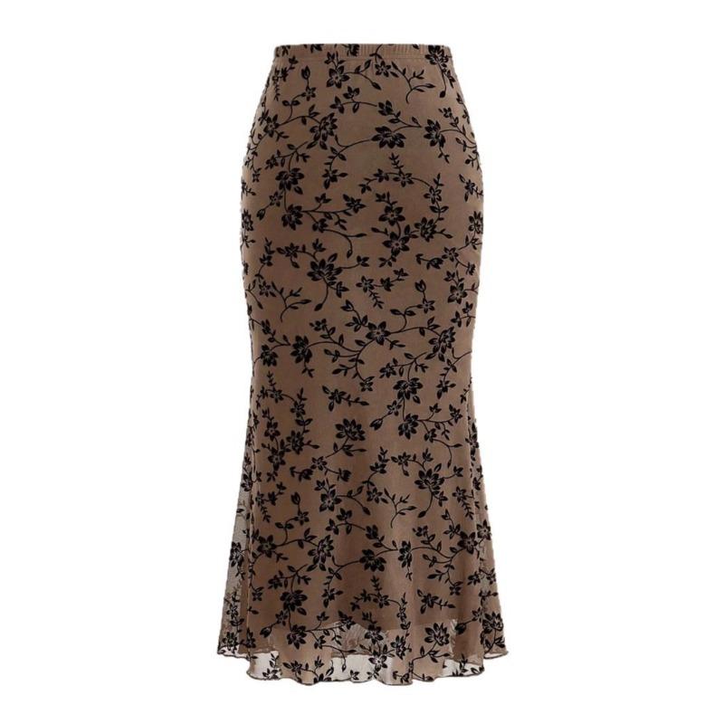 Women's Body-hugging Fishtail Skirt A Fashionable and Sexy Printed Skirt for Spring and Summer