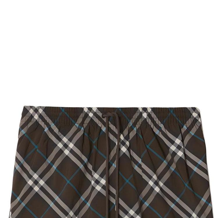 Burberry checked drawstring-waist swim shorts 80930991