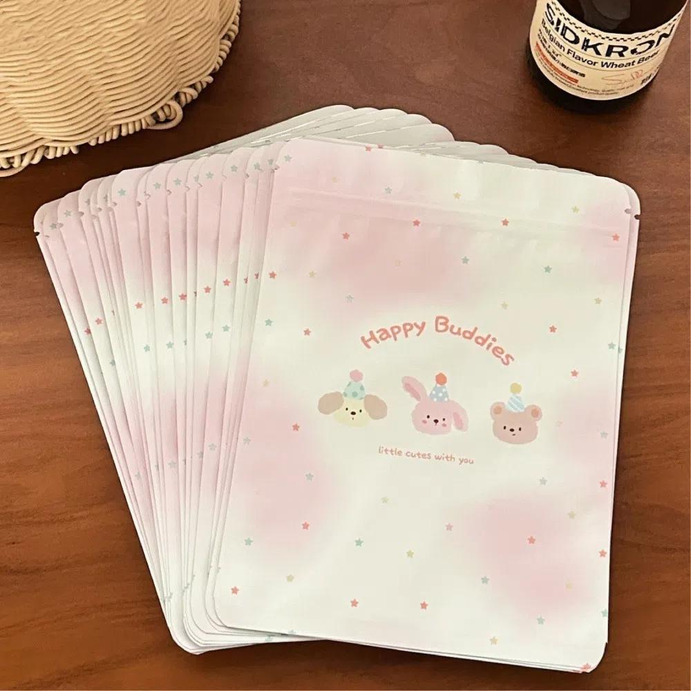 20/50Pcs Self Adhesive OPP Gift Pouch Cute Bear Kpop Card Bag New Biscuits Candy Bags Bread Toast
