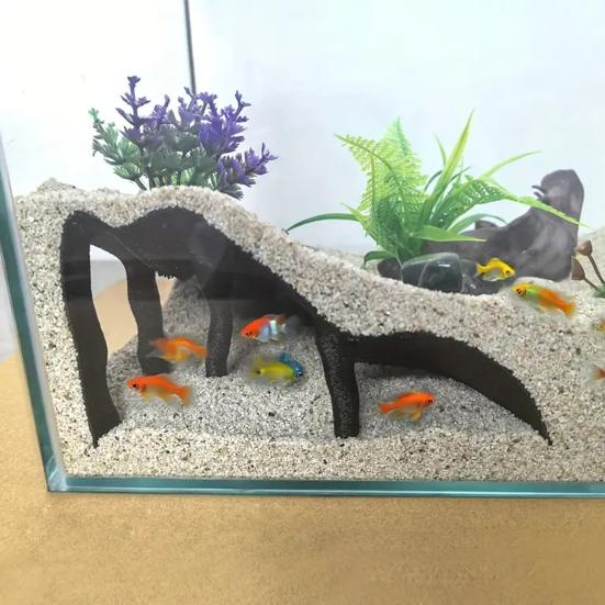 Аквариумная угловая пещера Мангровое дерево Укрытие для рыб под гравием Пещера Декор для аквариума Укрытие для питомцев для рыб, креветок, сомов, кули-лоахов