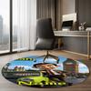 Custom Name Mr Bean Printed Round Rug Carpet Chair Rug Area Rug Entryway Doormats,for Office Chair Living Room Bedroom Kitchen Room.