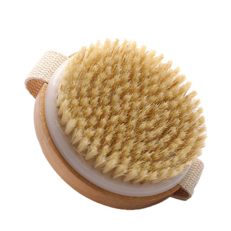 Wooden Bath Brush Body Massage Wood Exfoliation Shower Brush Horse Hair Brush