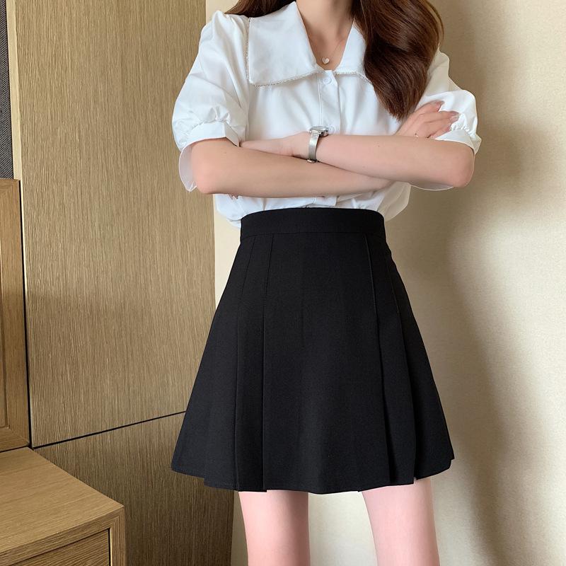 Женская юбка плиссе А-силуэта большого размера в корейском стиле - С высокой талией, модная и стройнящая (Лето 2025 г.)