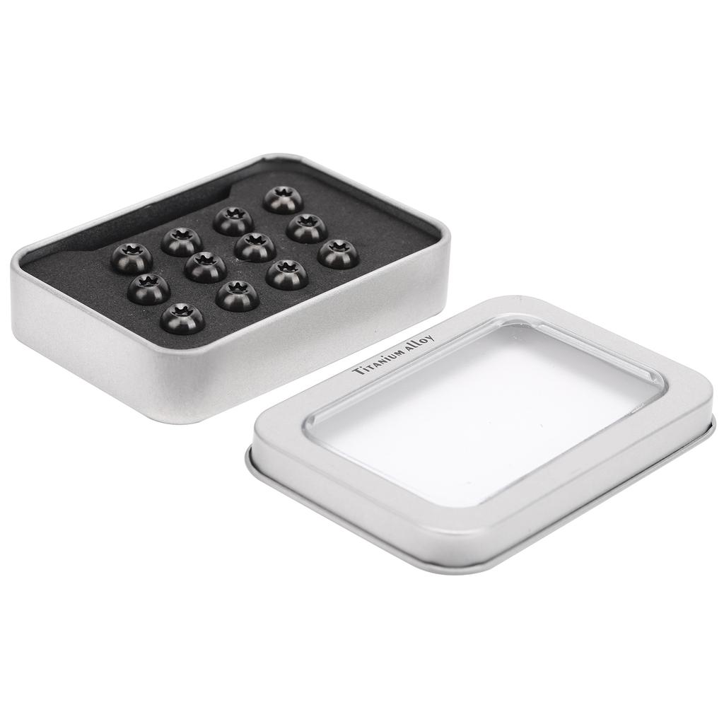 12pcs Bike Disc Brake Rotor Fixing Bolts T25 Bicycle Screws TC4 Titanium Alloy M5 X 10mm Black