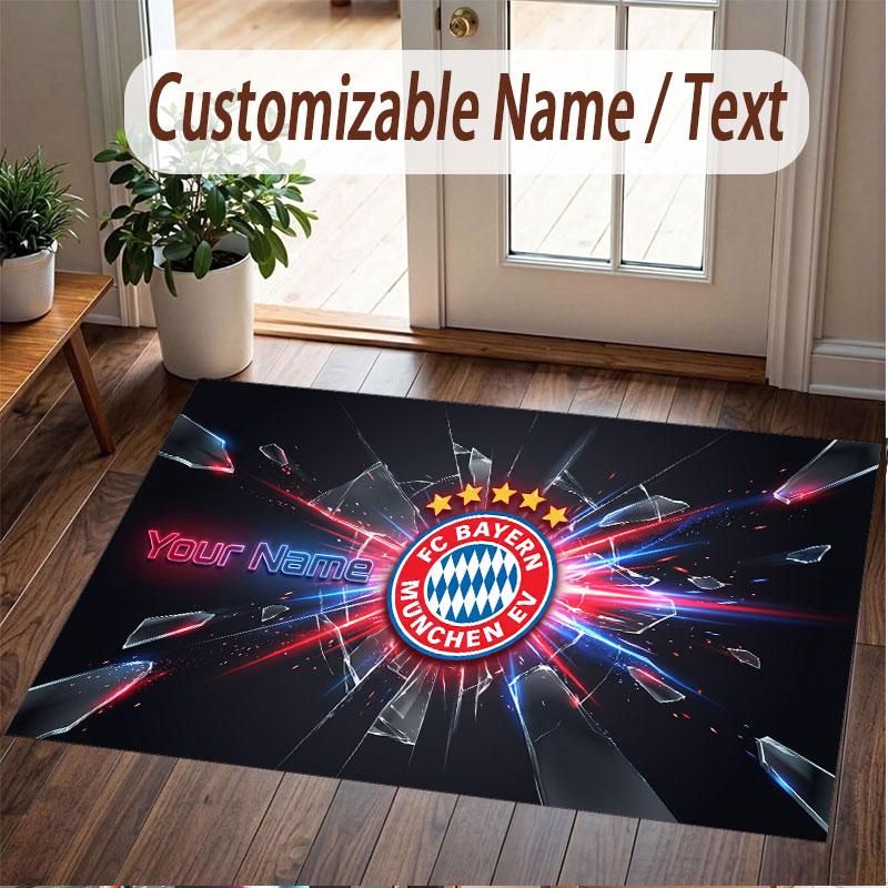 Custom Rug Bayern Munich Pattern Print Name Text Soft Non‑Slip Floor Carpet for Home Indoor Decoration