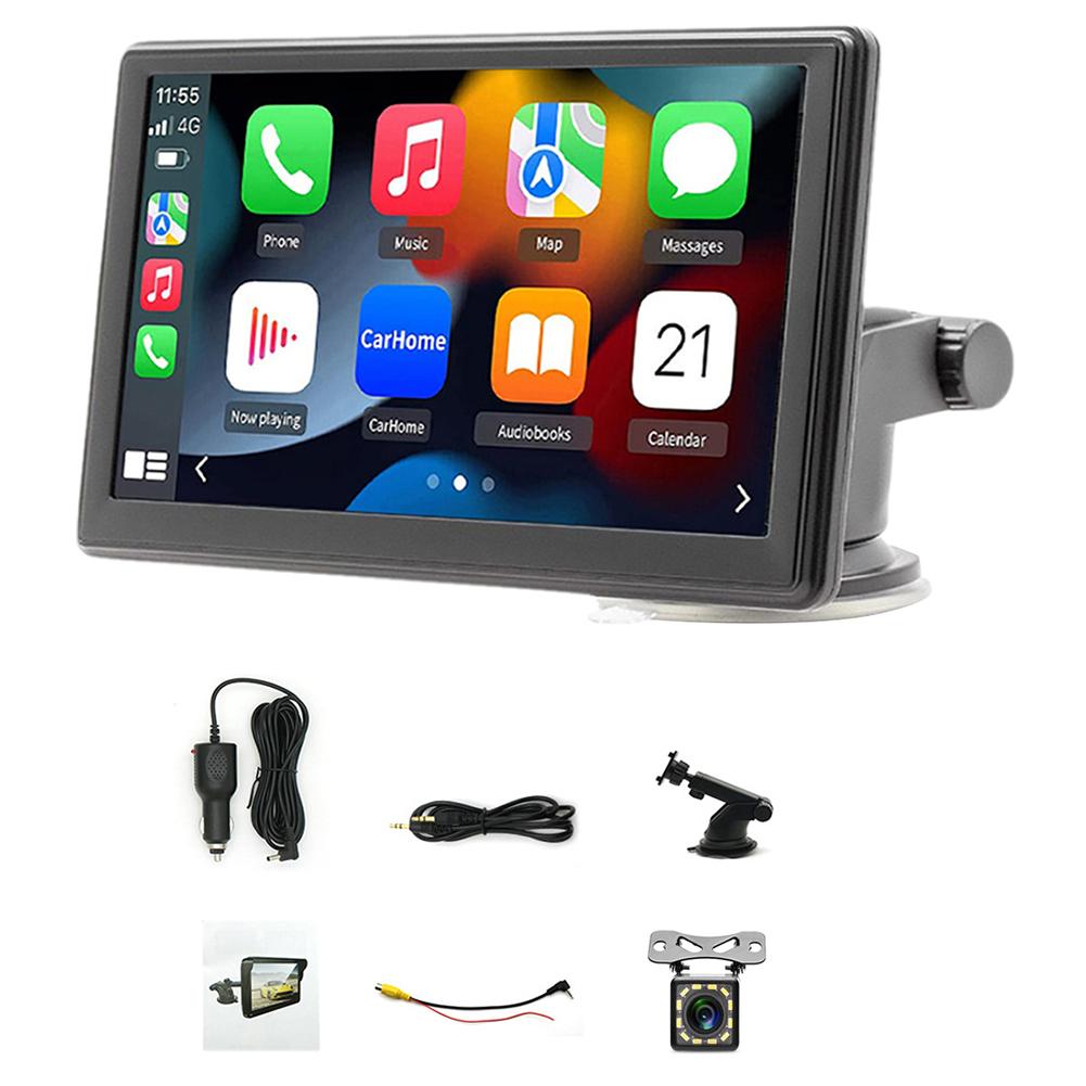 7-дюймовый сенсорный экран Carplay Android Auto Мультимедийный видеоплеер Bluetooth-совместимая автомобильная магнитола FM-навигация Камера заднего вида
