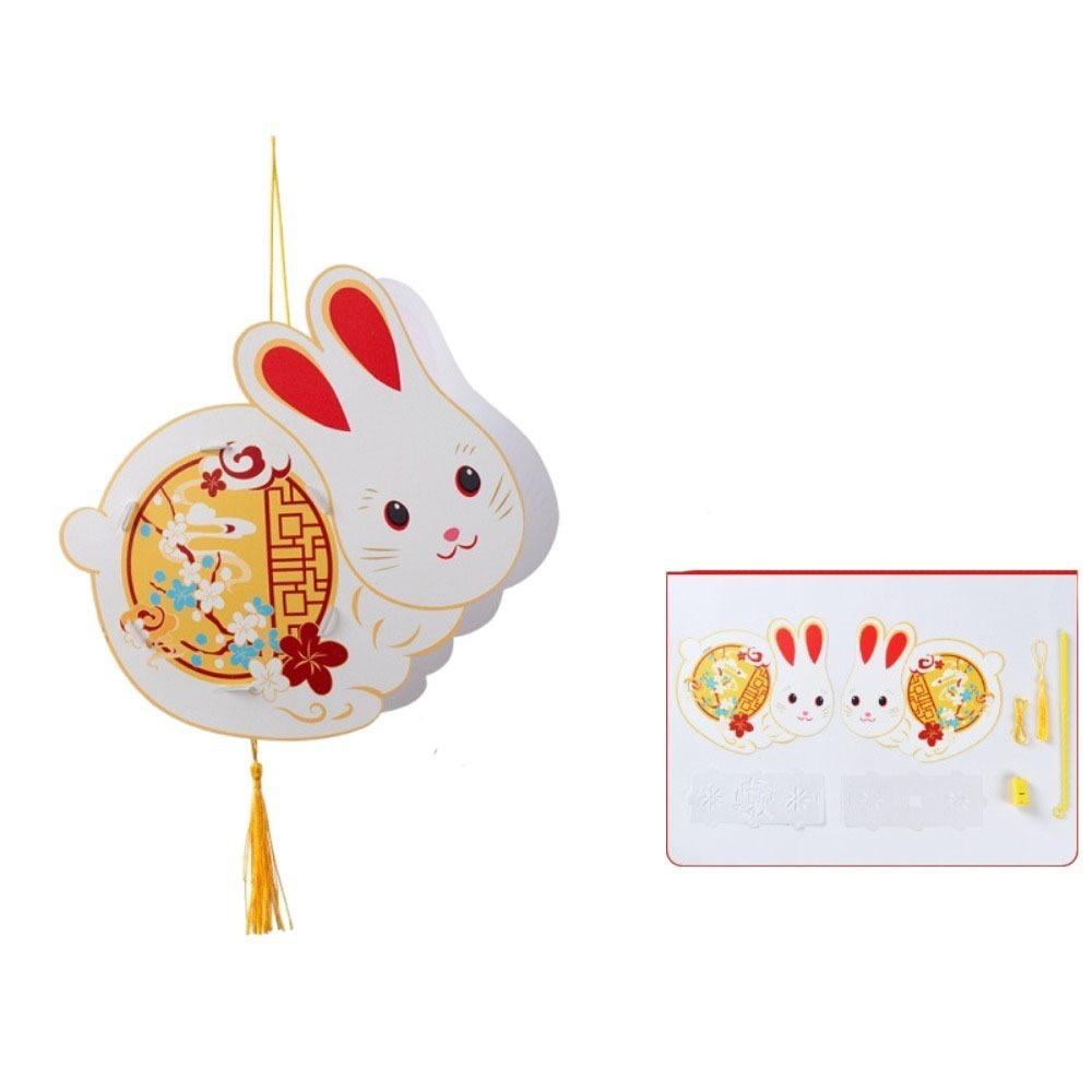 Handmade Handheld Rabbit Lantern Cartoon Traditional Craft Lantern  Mid-Autumn Festival