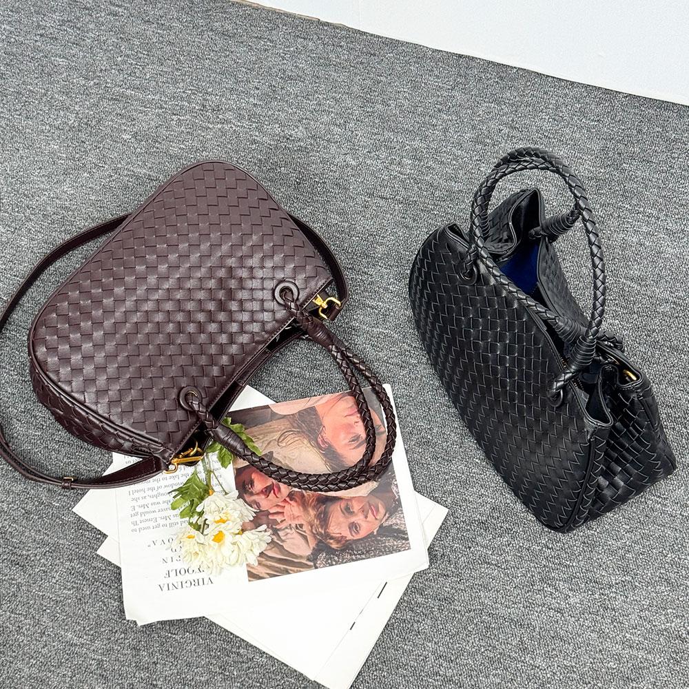 Olivia Pop OP_M2424 Leather Mesh Tote Crossbody Bag