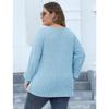 Women's Casual Autumn and Winter Big Size Striped V-neck Cross Bottoming Pullover Jumper