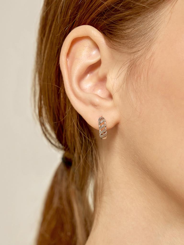 Geigerjewelry Серьги-пусеты «Муар» Gisvee108 (Булавка из серебра 925 пробы)