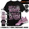 Футболка в тон кроссовкам AJ 4 Orchid, matching tee, футболка Hustler Heart Queen