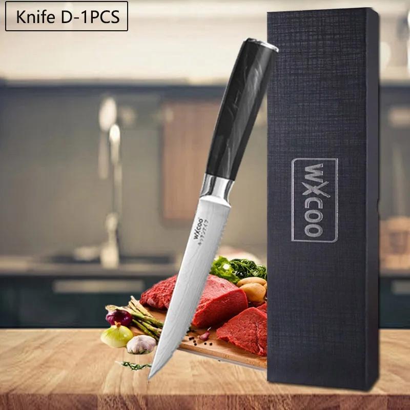 WXCOO Кухонные ножи Бытовые Японские Дамасские Лазерные Нож Сантоку Мясницкий нож Обвалочный Нож для фруктов для приготовления пищи