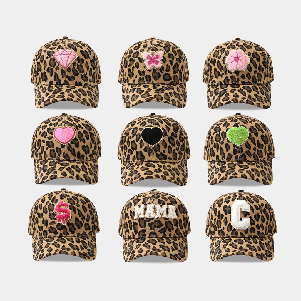 Retro Towel Paste Cloth Pattern Leopard Print Baseball Cap For Women Autumn New Famous Fashion Duckbill Cap Shopping Hat