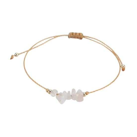 Браслет из драгоценных камней Женский Мужской Регулируемый Плетеный Кристальный Браслет Бохо Веревочка