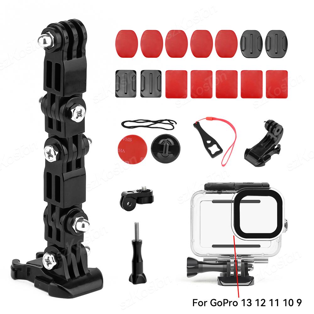Комплекты креплений на подбородок мотоциклетного шлема для GoPro Hero 13 12 11 10 9 8 7 Black DJI Osmo Action 5 4 3 Insta360 Ace Pro с базами для крепления