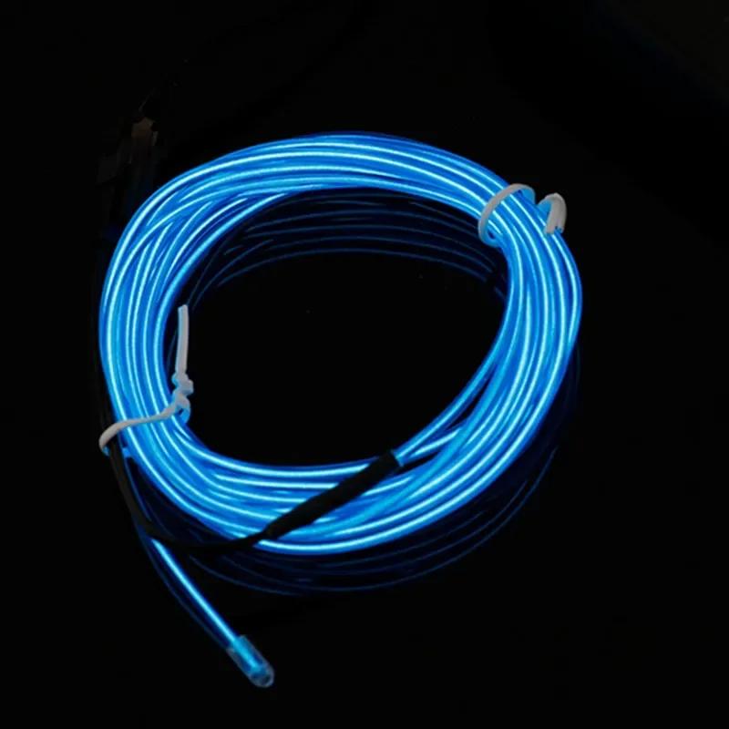 1M/2M/3M/4M/5M Светодиодная декоративная подсветка Электролюминесцентный провод Неоновая лента Салон автомобиля Гибкий неон Для авто DIY Вечеринка Многоцветный светодиод Атмосфера