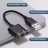 USB-адаптер звуковой карты с 3,5-мм разъемом для наушников и микрофона, плетеный кабель, внешний USB-аудиоадаптер для ноутбука Windows Mac