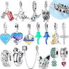 Новинка Медный Кулон Шарм Бусины Морская Волна Кит Любовь Ювелирные Изделия Подходят для Оригинального Браслета для Женщин DIY Подарок