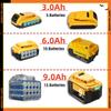 For Dewalt 18V/20V Rechargeable Power Tool Accessories Power Tools, Lithium Battery Replacement DCB200 DCB184 Series+Charger