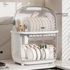 2 Layers Bowl Drainer Cupboard Kitchen Dish Rack Drying Rack Dishes Home Holder Plastic Plate Storage Table Organizer