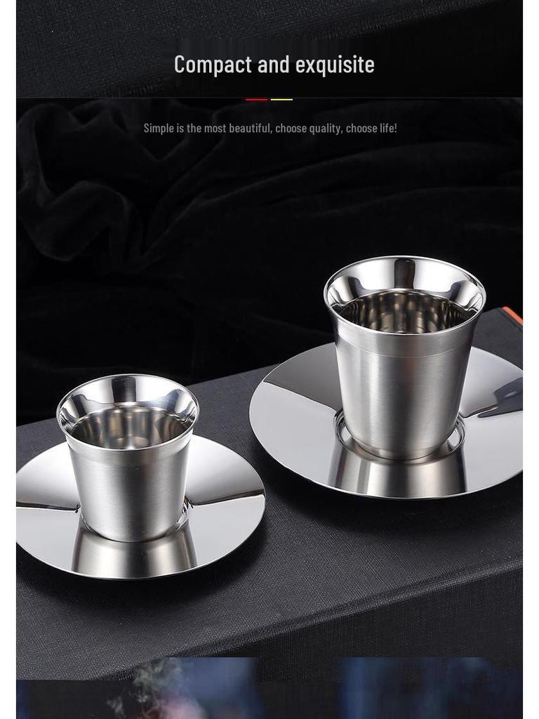 Скандинавский стиль 304 Нержавеющая сталь Двойные стенки Термокружка: 86 мл Кофе, 160 мл Чай/Вино, Детская кружка