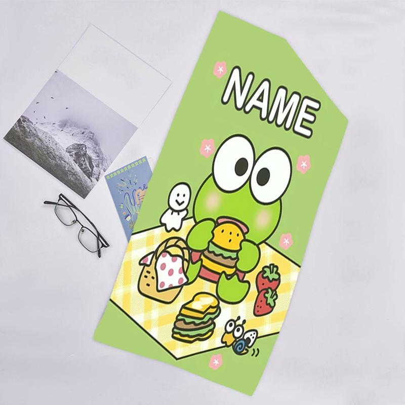 1pc Kuromi10 Beach Towel with Custom Name, Beach/Swimming/Bath/Picnic/Camping Towel, Suitable for Seaside Beaches