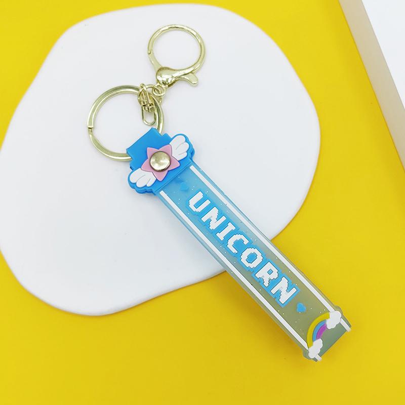 Прозрачный ПВХ мягкий резиновый брелок для ключей английский маленький цветок желе цвета сливы конфетный цвет капли клейкий браслет