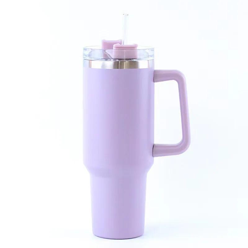 40OZ Stainless Steel Mug Tumbler with Handle High-capacity Insulated Vacuum Mug Keep Cold and Hot Leak Proof Travel Coffee Mug