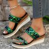 Shining Glitter Wedge Sandals for Womans Summer 2024 Beach Fashion Thick Platform Silver Slippers Shoes Women Heels Sandalias 43