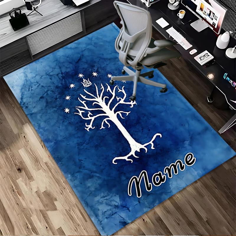 Custom Name Flame Courage Living Room Non-Slip Area Rug Soft Carpet for Bedroom Kids Playroom Sofa Office Home Decor Doormat