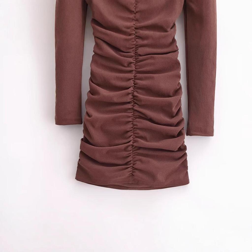 2025 Spring Fashion: Women's European & American Slim Stretch Pleated Dress