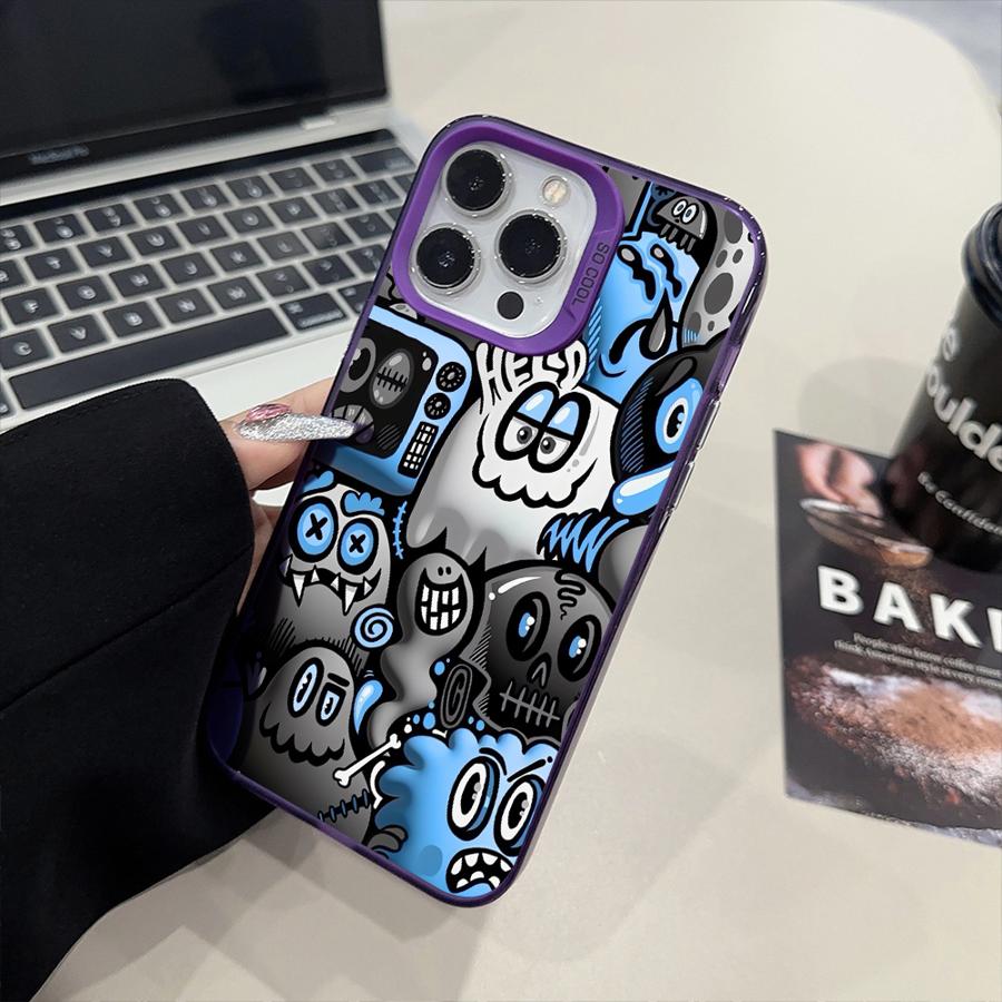 Чехол для телефона iPhone 18 15 16 Pro Max 11 13 Pro 14 Plus 12 11Pro 15Pro Max 16e Накладка Fundas Супер Крутой Черный Граффити