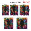 2D Flat, 2D Flat, A Colorful Dragonfly Printed Shower Curtain in a Flower Pattern, Complete with Hooks, Made of Polyester Fabric