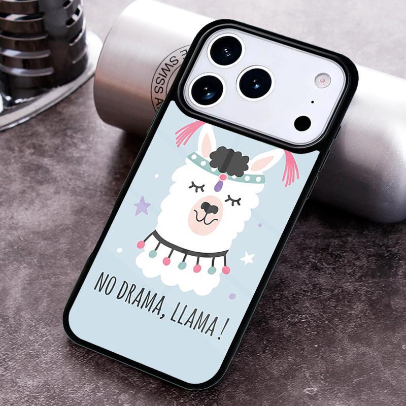 No Drama Prob Llama Lama Phone Case for iPhone 17 16 15 Pro Max Air 14 13 12 11 Plus Shockproof Capa Cover