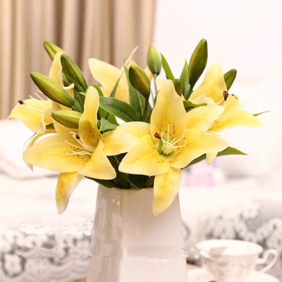 1шт искусственная лилия домашний цветок поддельные растения свадьба офис кафе вечеринка