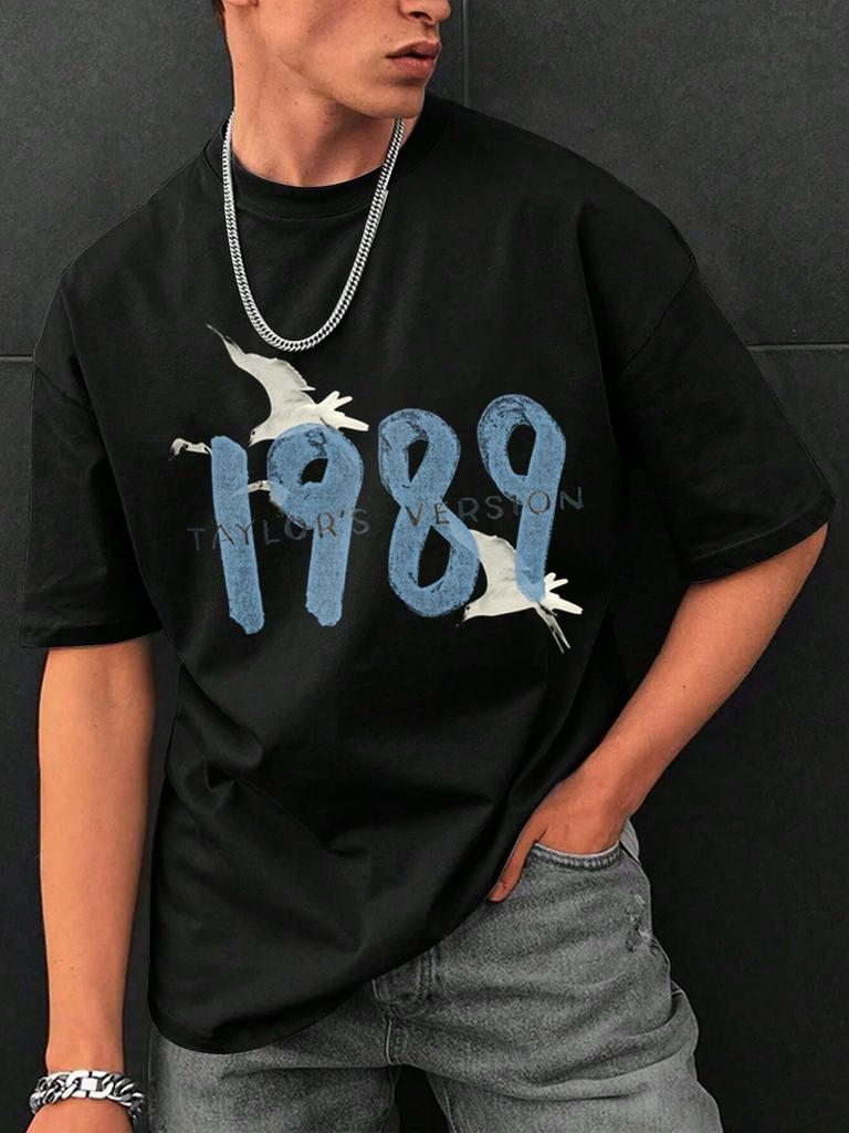 2026 1989 Taylors Version Printed T Shirt Men Short Sleeved 1989 Round Neck Tee Shirt Cotton H