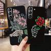 Чехол для телефона Rose для Galaxy S21ultra S23plus S21fe, мягкие чехлы со скелетом для рук для Samsung Galaxy S22 Plus Ultra S20 Fe, черный чехол