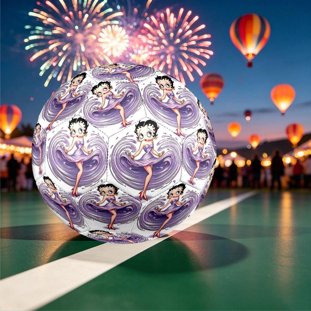 1pc Betty Boop Soccer Ball, Athletic Standard Football Size 5 Lightweight Sports Match Soccer Ball, Perfect Gift for Sports Enthusiasts