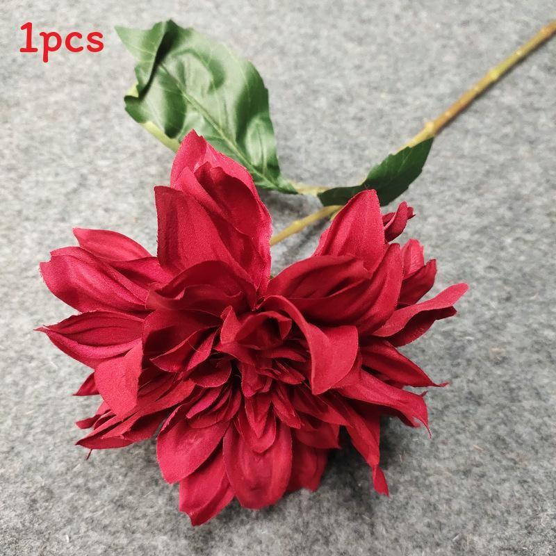 Одиночный искусственный стебель георгина для украшения вечеринки и подарка для свадебной композиции