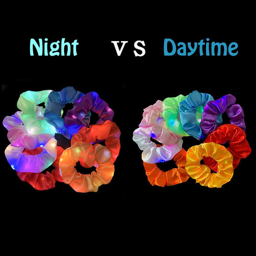 6 шт. светодиодные резинки для волос эластичные светящиеся резинки для волос для женщин девочек Хэллоуин Рождественская вечеринка