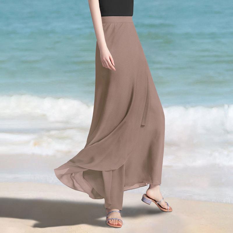 Юбка-миди женская из тюля с высокой талией, длинная, сетчатая, весенне-летняя, на резинке, плиссированная, А-силуэта