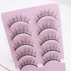 Yousheng 5Pairs False Eyelashes Natural Stylish Eyeliner Effect Cross Makeup Extensions Eye Lashes for Daily Life
